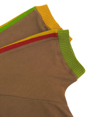 ラスタラインストーンロゴプリントハーフスリーブトップス　ブラウン/マルチ