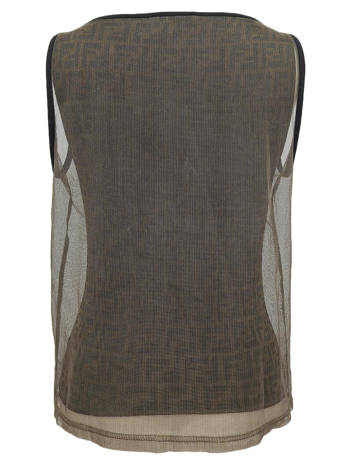 メッシュFFズッカパターンノースリーブトップス ブラウン