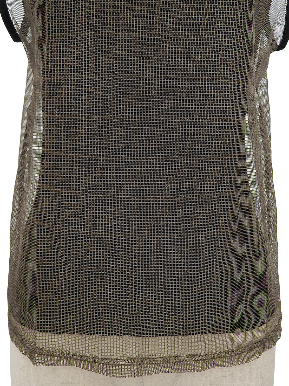 メッシュFFズッカパターンノースリーブトップス ブラウン