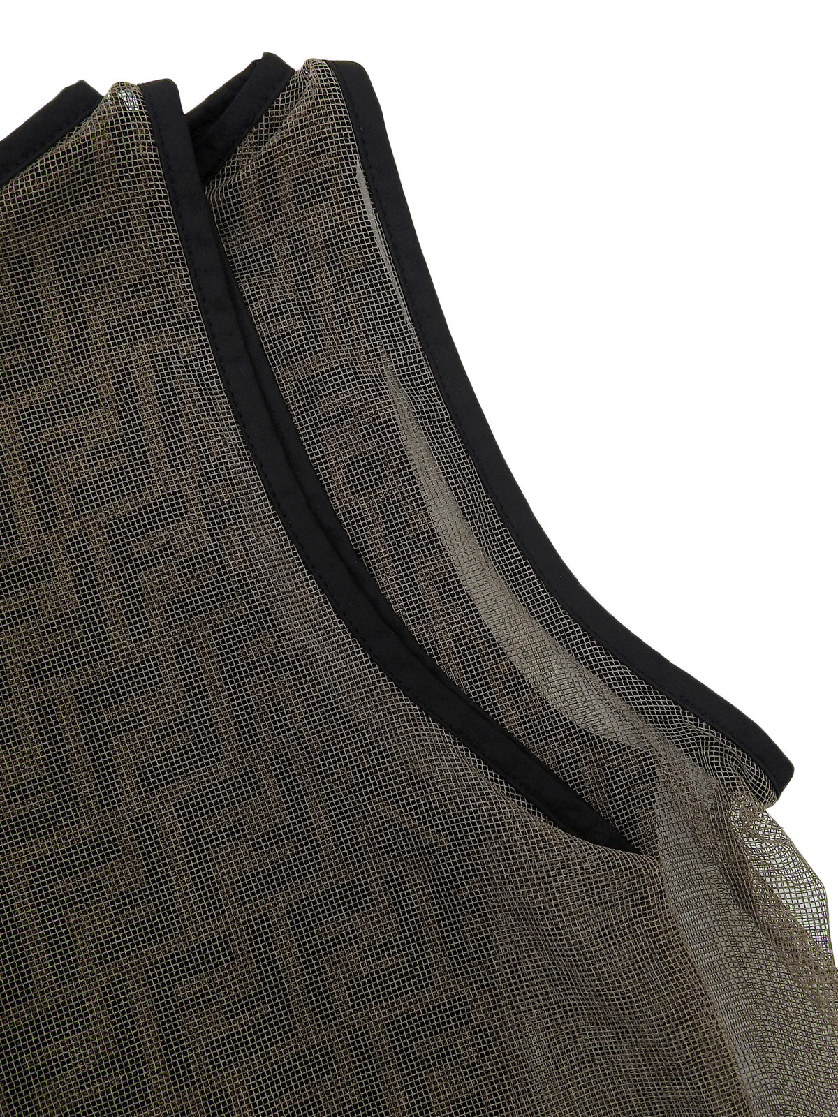 メッシュFFズッカパターンノースリーブトップス ブラウン