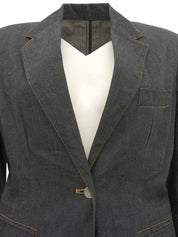 デニムロゴボタンジャケット ブラック