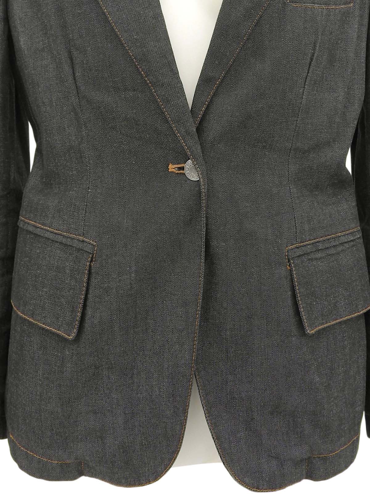 デニムロゴボタンジャケット ブラック