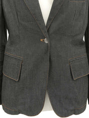 デニムロゴボタンジャケット ブラック