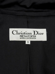 Wool design collarless jacket in black