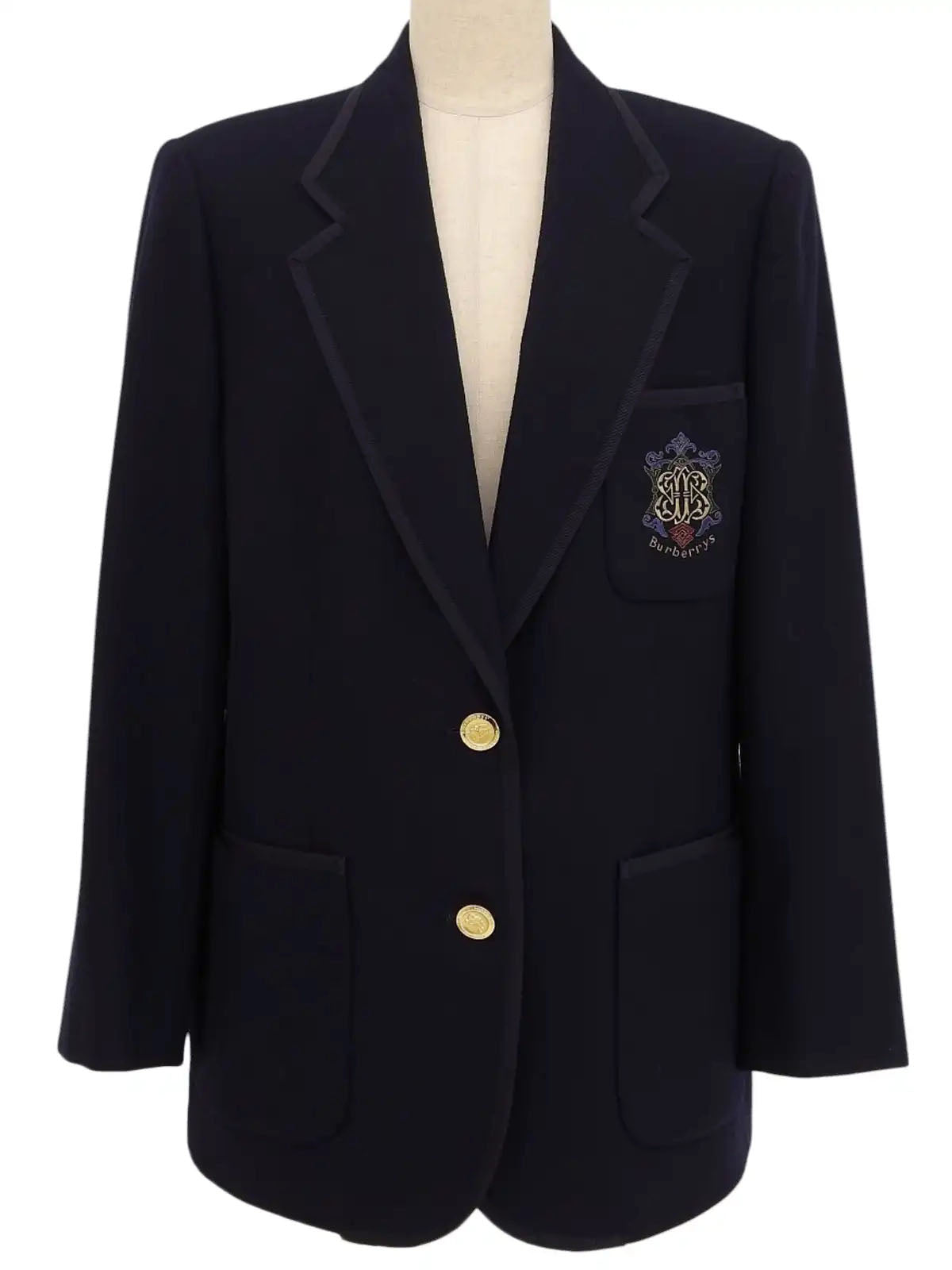 Navy Logo Emblem Embroidered Jacket