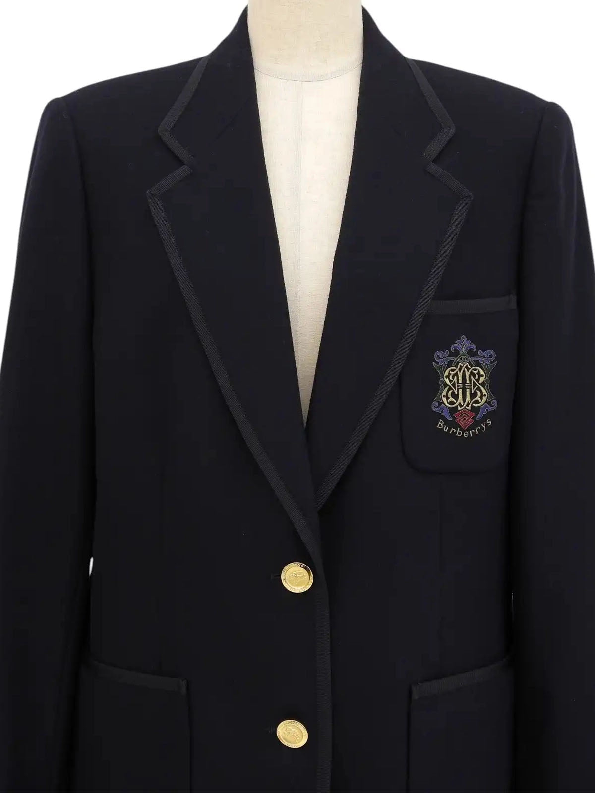 Navy Logo Emblem Embroidered Jacket