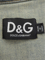 Denim logo button jacket #M Blue