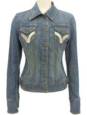 デニムロゴボタンジャケット ブルー