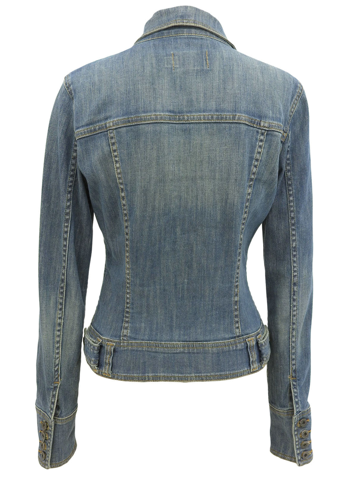 Denim logo button jacket #M Blue