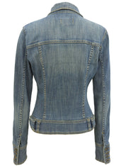 Denim logo button jacket in blue