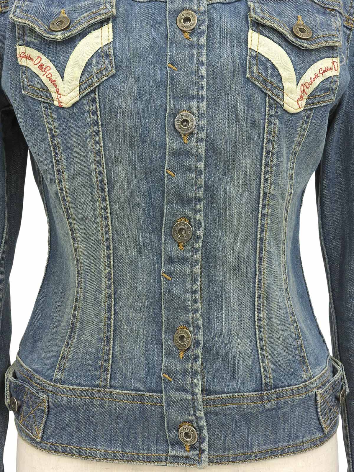 Denim logo button jacket in blue