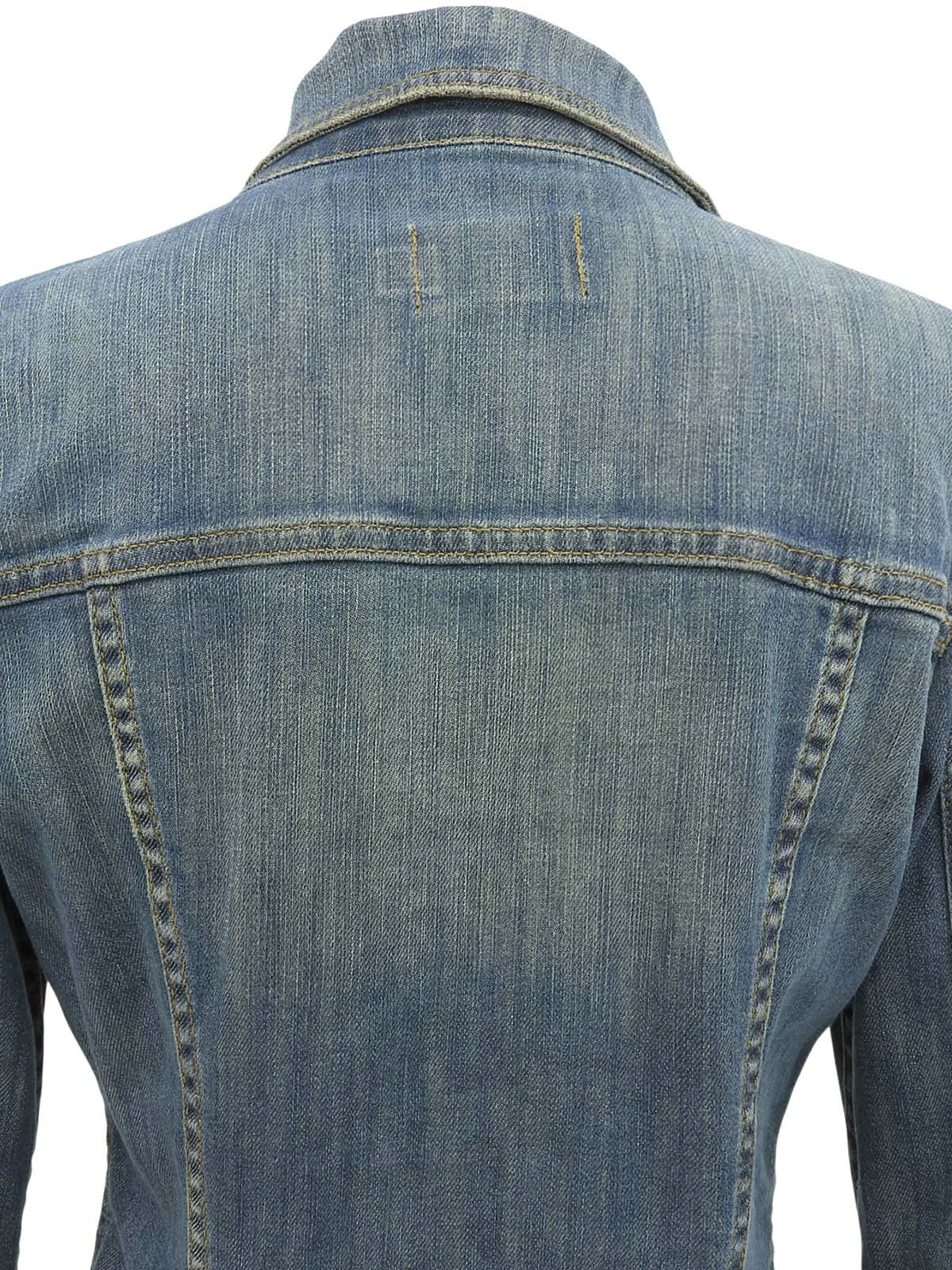 Denim logo button jacket #M Blue
