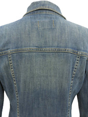 Denim logo button jacket #M Blue