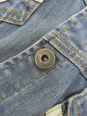 Denim logo button jacket in blue