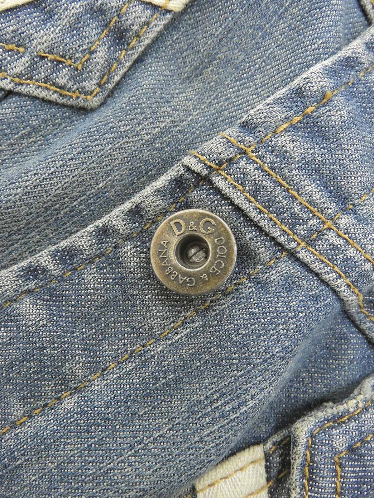 Denim logo button jacket #M Blue