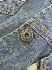 Denim logo button jacket #M Blue