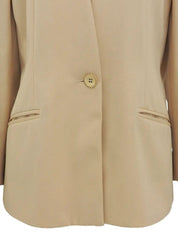 Beige wool collarless jacket