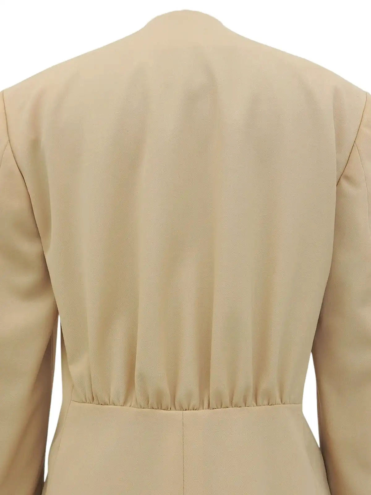 ウールノーカラージャケット ベージュ