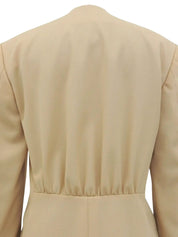 ウールノーカラージャケット ベージュ