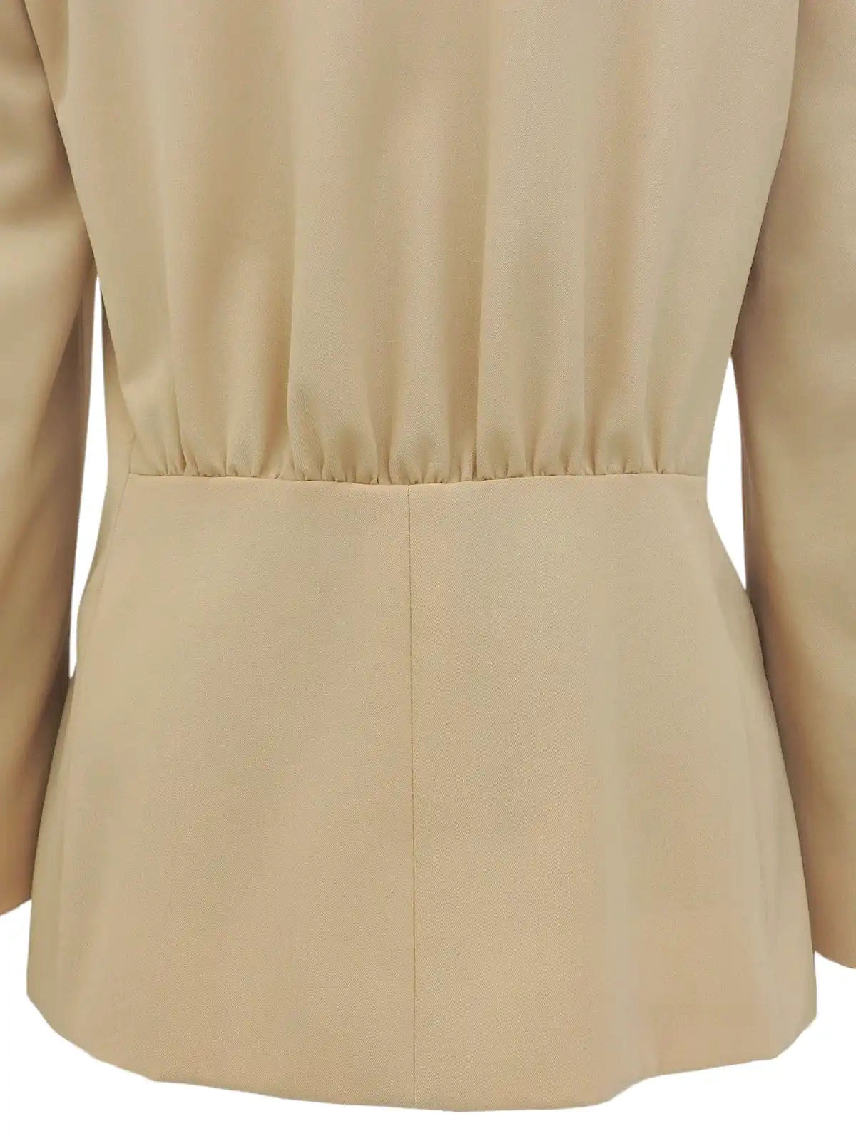 ウールノーカラージャケット ベージュ