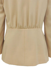 ウールノーカラージャケット ベージュ