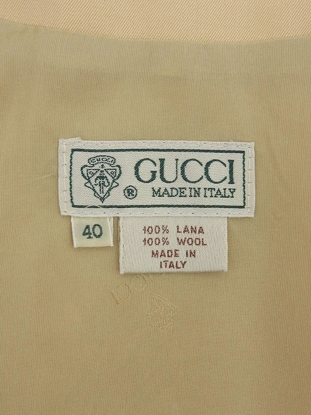 ウールノーカラージャケット ベージュ