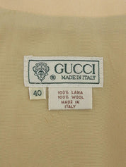 ウールノーカラージャケット ベージュ