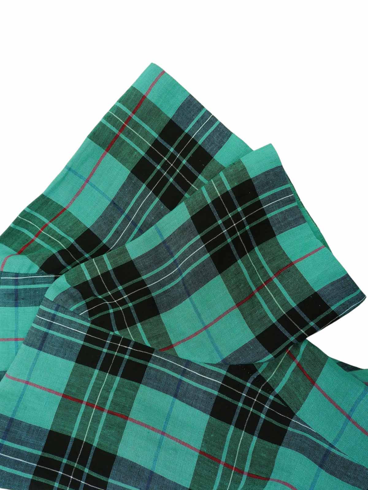 Linen Check Pattern Short Sleeve Jacket in Green/Black/Multi