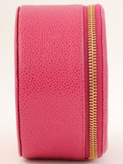 1995年製　キャビアスキンCCマークステッチジュエリーボックス　ピンク