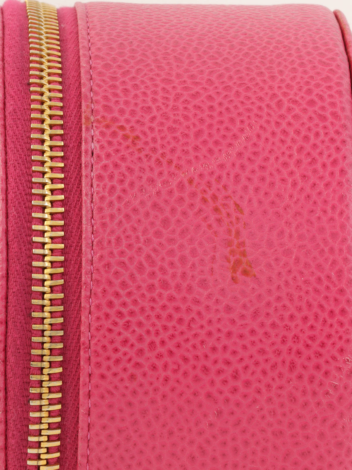 1995年製 キャビアスキンCCマークステッチジュエリーボックス ピンク