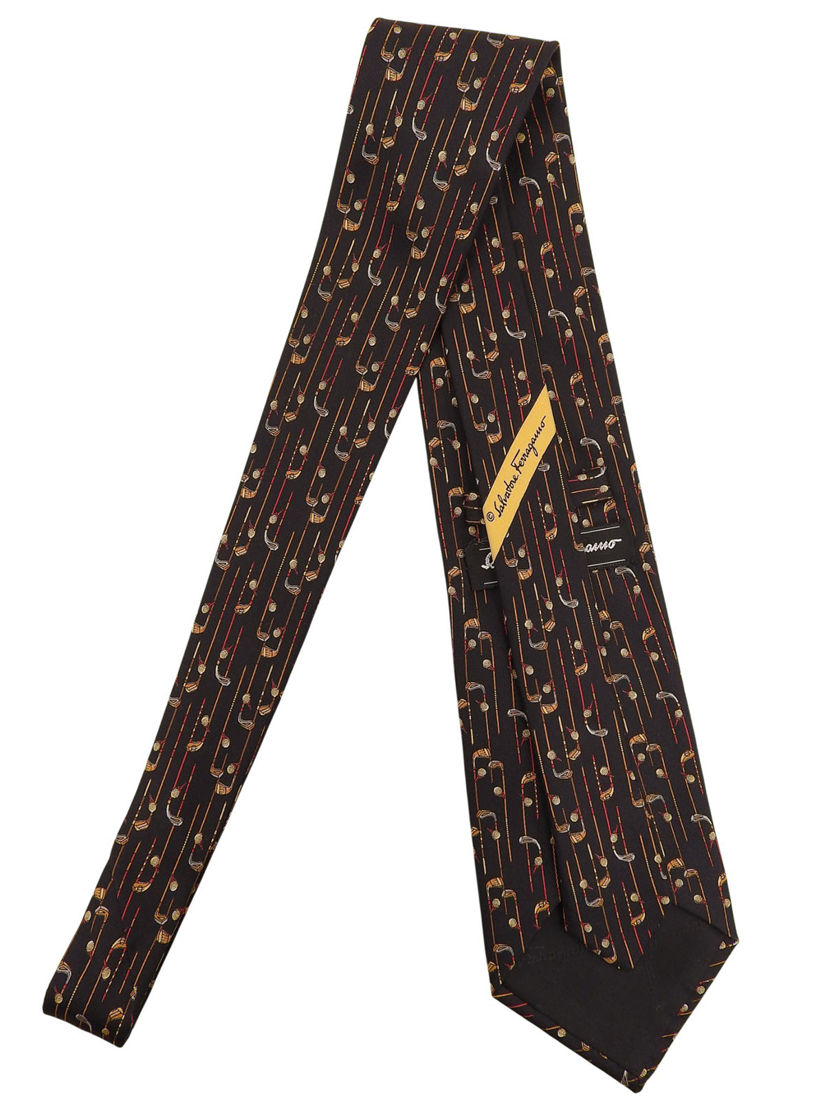 Golf Putter Pattern Tie Black/Multi
