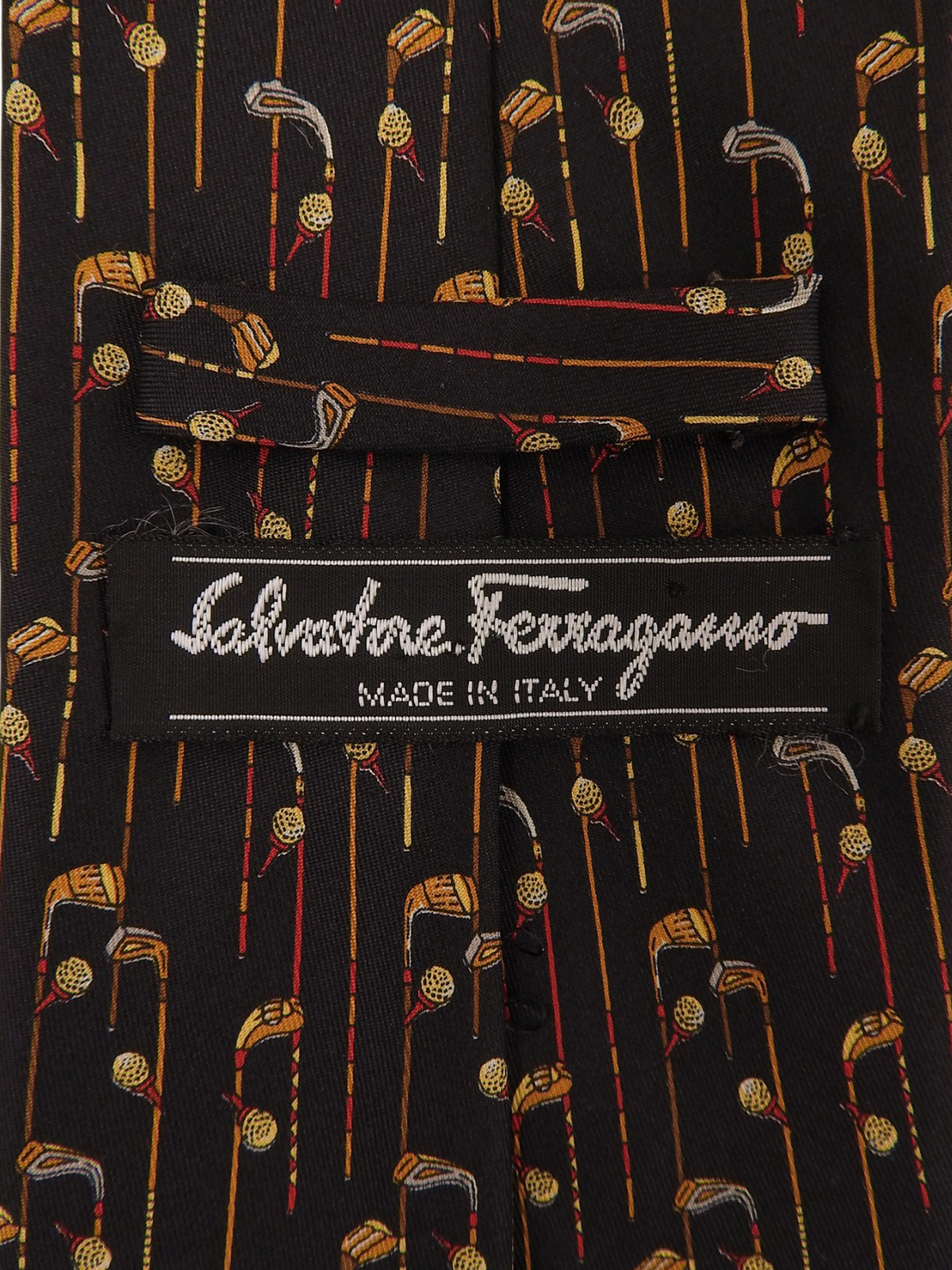 ゴルフパターパターンネクタイ ブラック/マルチ