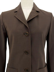 Italian collar jacket brown