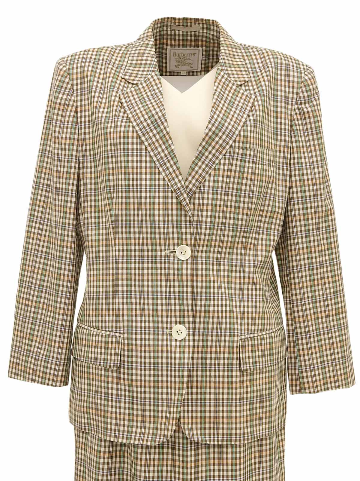 Cotton Check Pattern Set in Brown/Green