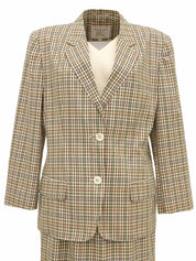 Cotton Check Pattern Set in Brown/Green