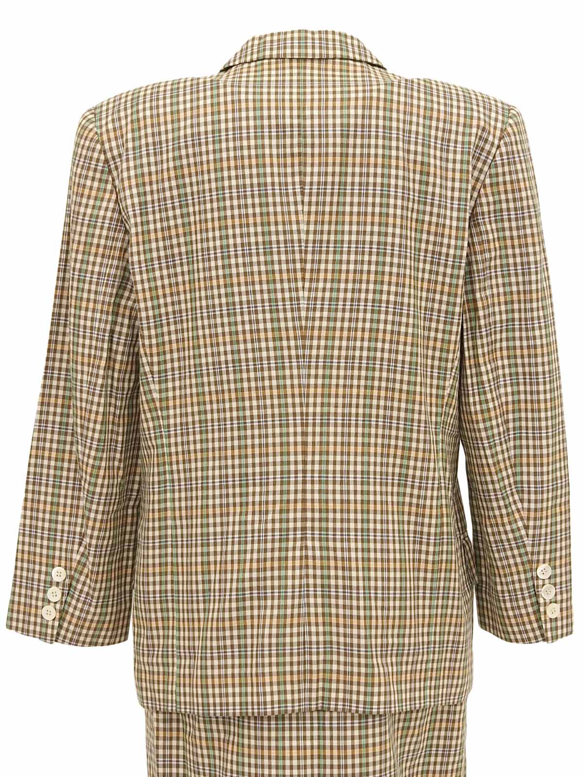 Cotton Check Pattern Set in Brown/Green