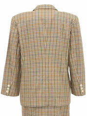 Cotton Check Pattern Set in Brown/Green