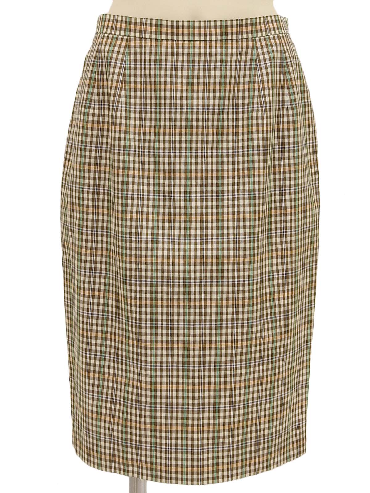 Cotton Check Pattern Set in Brown/Green