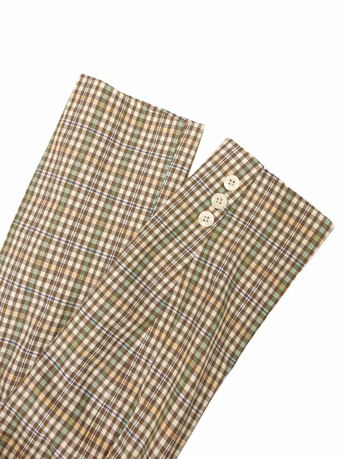 Cotton Check Pattern Set in Brown/Green