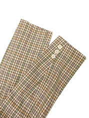 Cotton Check Pattern Set in Brown/Green