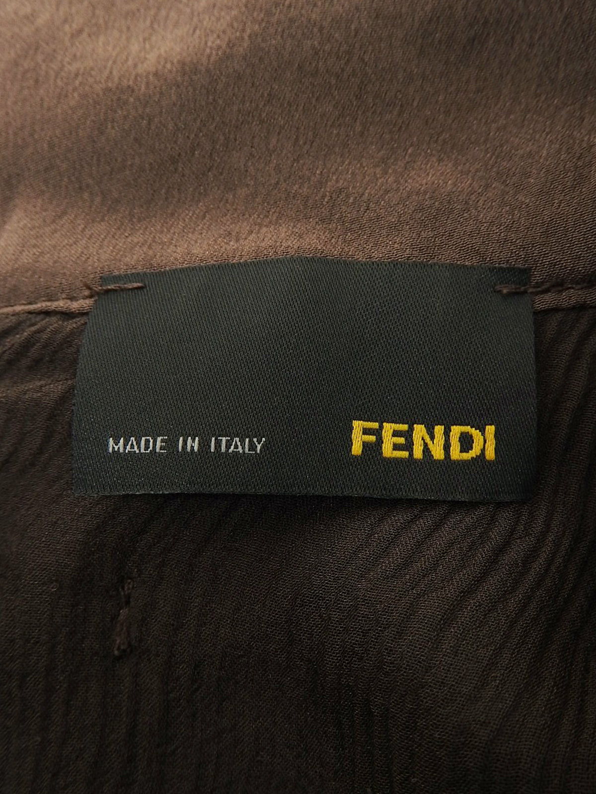 シルクデザインノースリーブシャツ　ブラウン