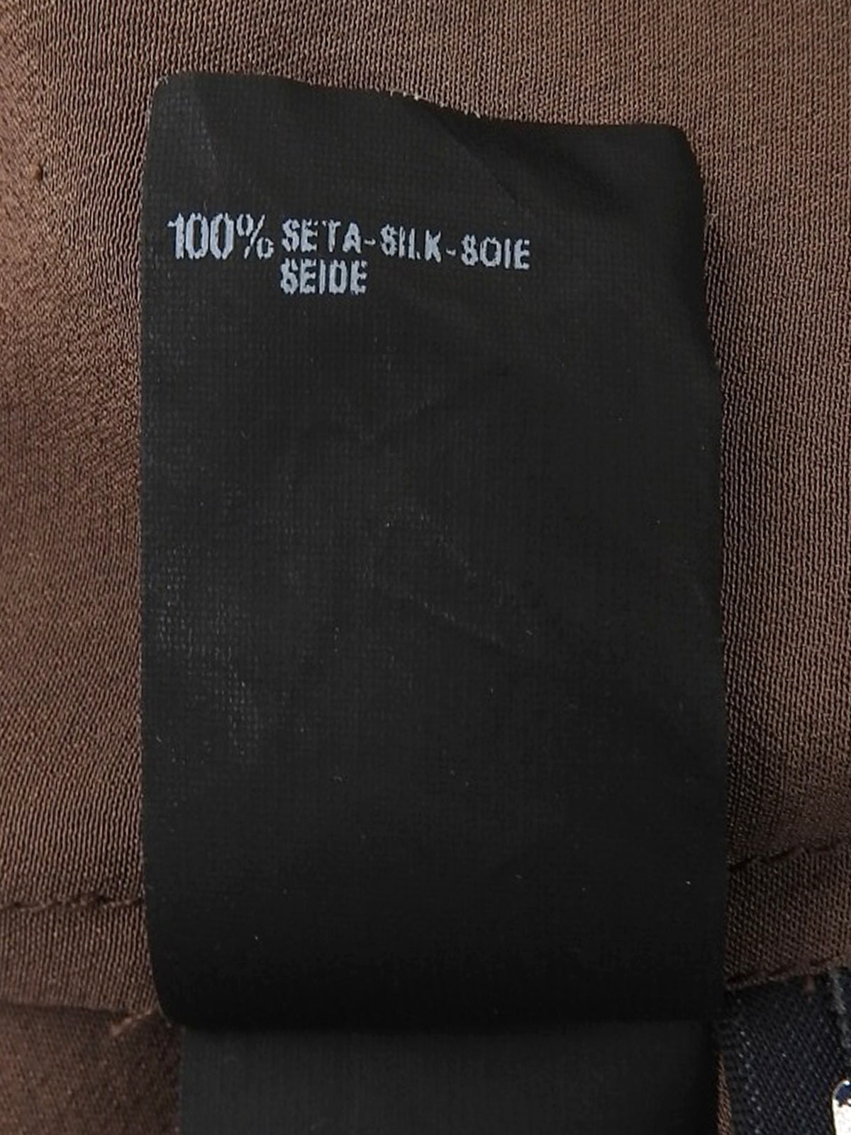 シルクデザインノースリーブシャツ ブラウン