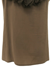 シルクデザインノースリーブシャツ ブラウン