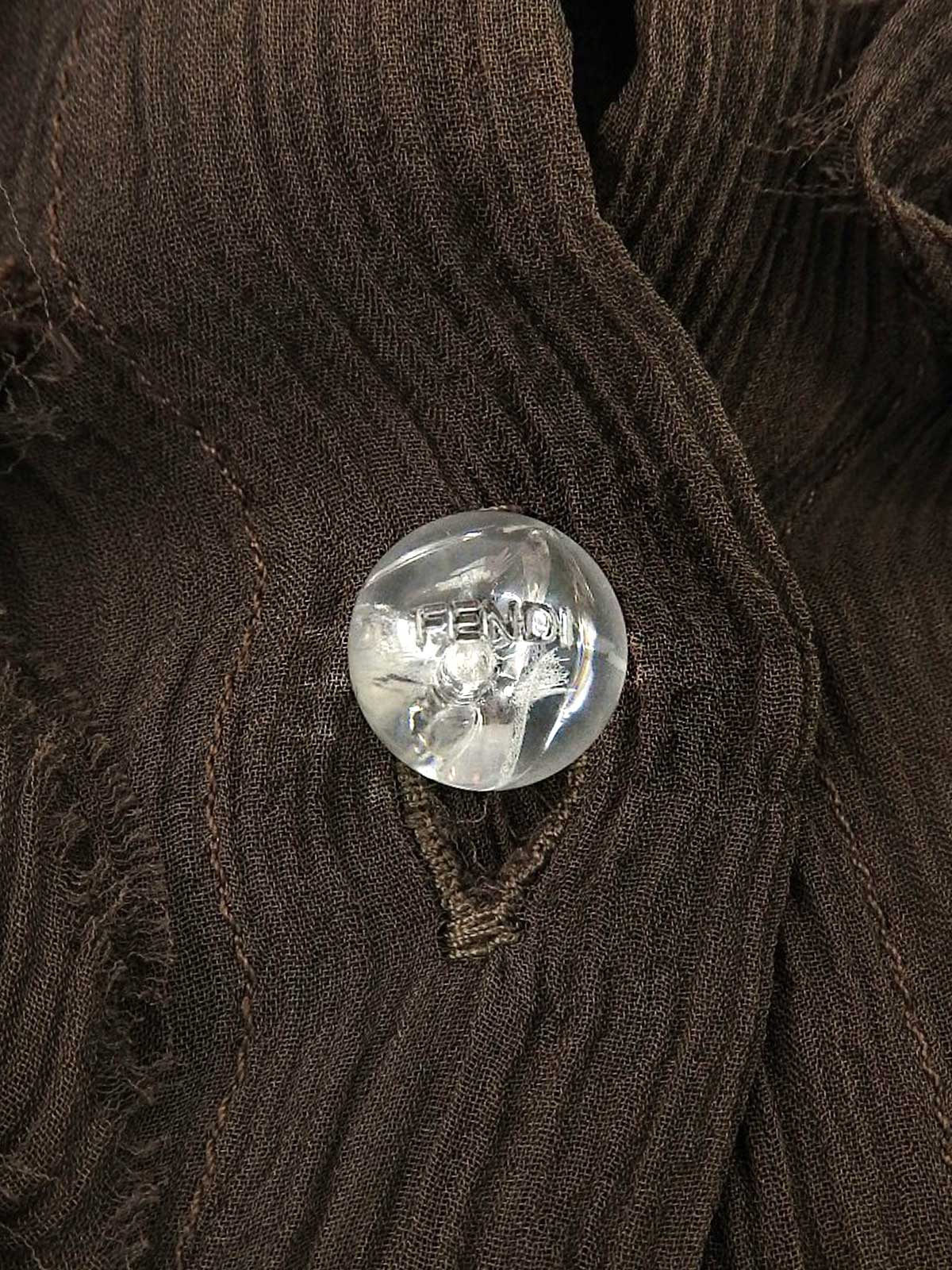 シルクデザインノースリーブシャツ　ブラウン