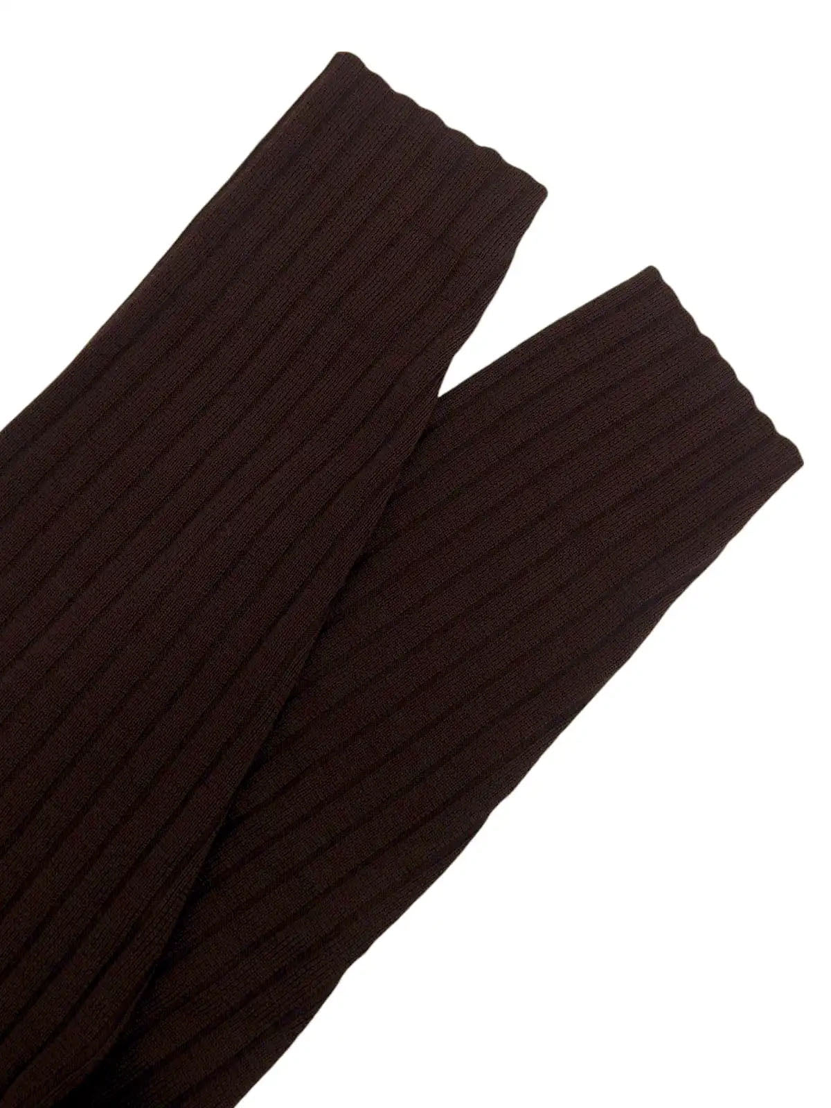 Logo Button Rib Knit Cardigan in Dark Brown/Beige