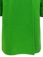 ウールデザインボタンロングコート グリーン