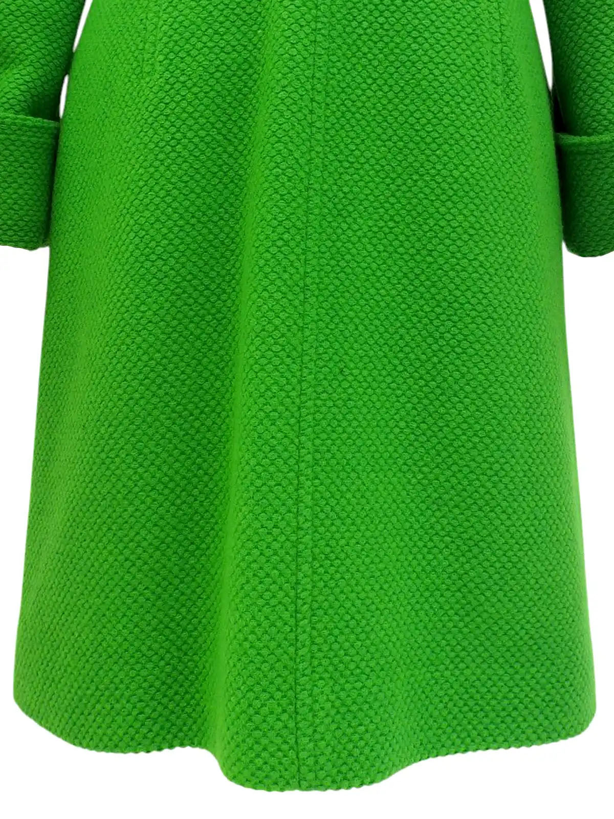 ウールデザインボタンロングコート グリーン