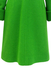 ウールデザインボタンロングコート グリーン