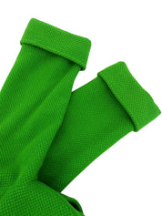 Wool design button long coat green