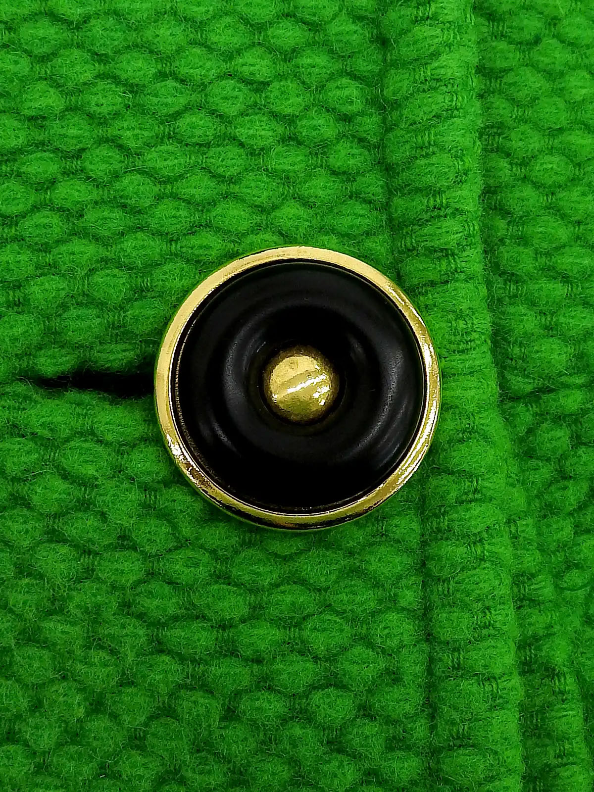 ウールデザインボタンロングコート グリーン